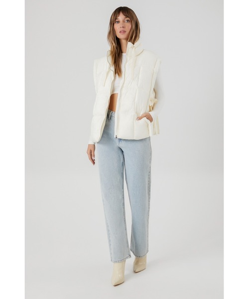 FOREVER 21(フォーエバー トゥエンティーワン)の「ナイロン中綿ベスト(ダウンベスト・レディース・オフホワイト・LARGE/MEDIUM/SMALL)」の7枚目の写真