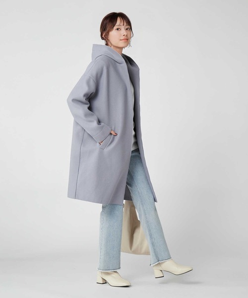 HONEYSUCKLE ROSE（ハニーサックルローズ）の「【HONEYSUCKLE ROSE】裏リブフードコート（その他アウター・レディース・グレー/ブルー・M/L）」の10枚目の写真