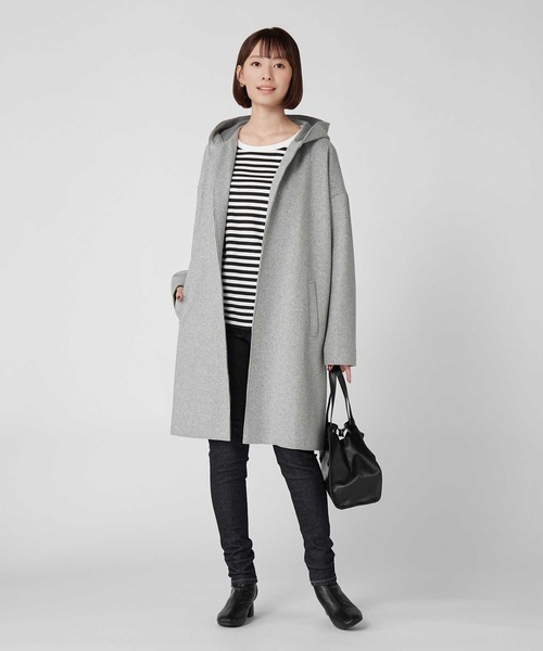 HONEYSUCKLE ROSE（ハニーサックルローズ）の「【HONEYSUCKLE ROSE】裏リブフードコート（その他アウター・レディース・グレー/ブルー・M/L）」の5枚目の写真