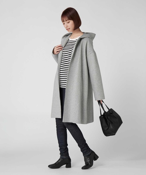 HONEYSUCKLE ROSE（ハニーサックルローズ）の「【HONEYSUCKLE ROSE】裏リブフードコート（その他アウター・レディース・グレー/ブルー・M/L）」の7枚目の写真