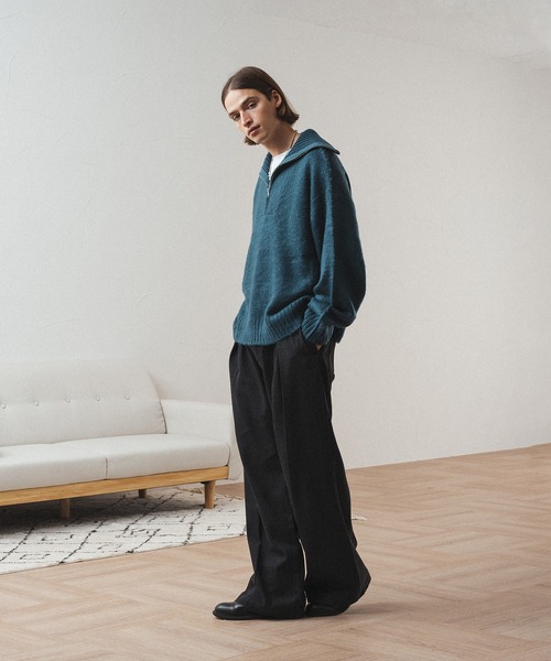 selle glant(セレグランテ)の「MOHAIR LIKE HALF ZIP KNIT/モヘアライクハーフジップニット(ニット/セーター・メンズ・ブルー/チャコールグレー・LARGE/MEDIUM)」の10枚目の写真