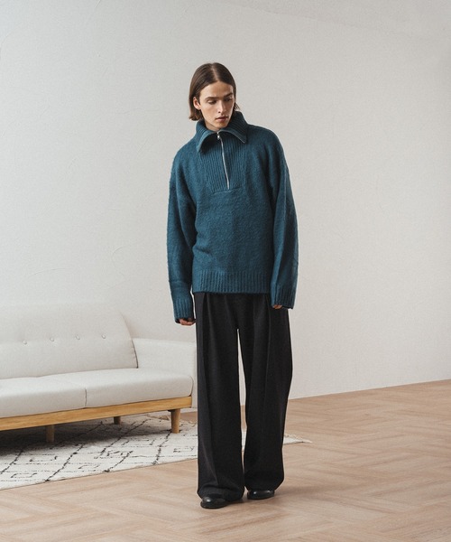 エイプ ハーフジップ モヘアニット JaVaジャバ コラボ》ふわふわに癒され。ミックスカラー糸ハーフ