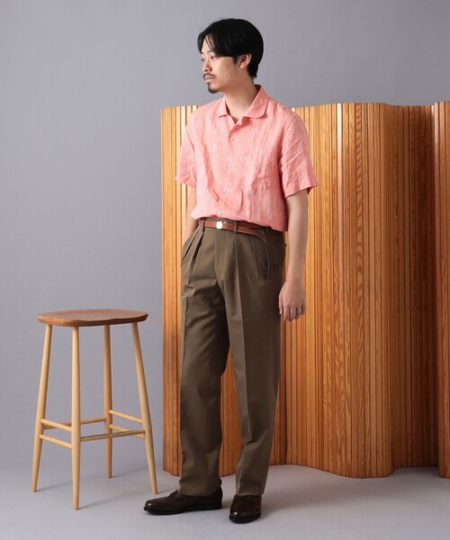 GUY ROVER(ギローバー)の「GUY ROVER × Brilla per il gusto / 別注 リネン オープンカラーシャツ(シャツ/ブラウス・メンズ・ホワイト/オレンジ/ロイヤルブルー/ネイビー・SMALL/MEDIUM/LARGE/X-LARGE)」の16枚目の写真