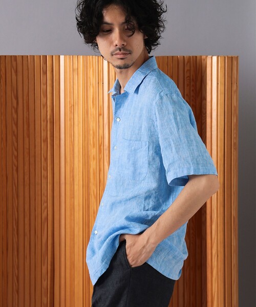 GUY ROVER(ギローバー)の「GUY ROVER × Brilla per il gusto / 別注 リネン オープンカラーシャツ(シャツ/ブラウス・メンズ・ホワイト/オレンジ/ロイヤルブルー/ネイビー・SMALL/MEDIUM/LARGE/X-LARGE)」の21枚目の写真