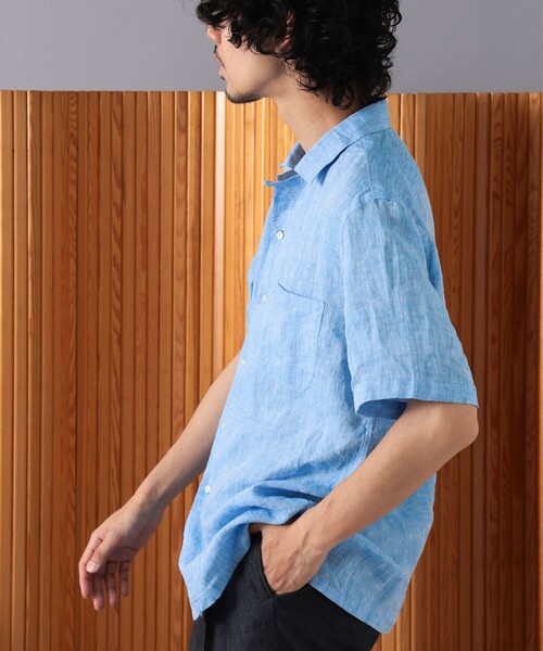 GUY ROVER(ギローバー)の「GUY ROVER × Brilla per il gusto / 別注 リネン オープンカラーシャツ(シャツ/ブラウス・メンズ・ホワイト/オレンジ/ロイヤルブルー/ネイビー・SMALL/MEDIUM/LARGE/X-LARGE)」の22枚目の写真