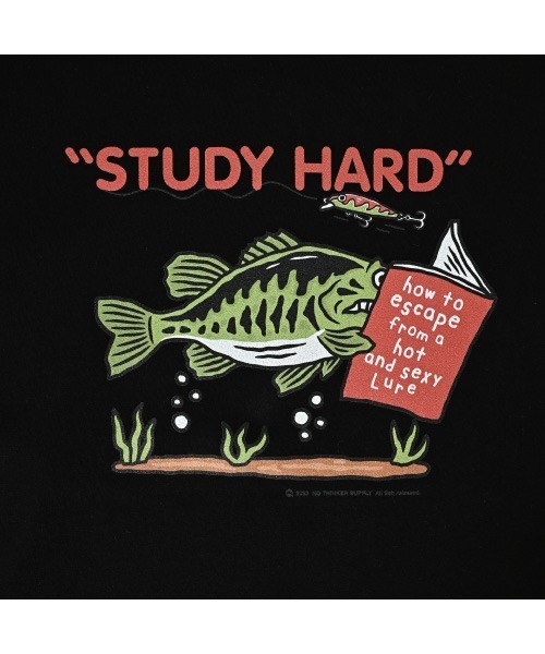 NOTHINKER(ノーシンカー)の「STUDY HARD long T-shirt(Tシャツ/カットソー・メンズ・ホワイト/ブラック・LARGE/MEDIUM/X-LARGE)」の8枚目の写真