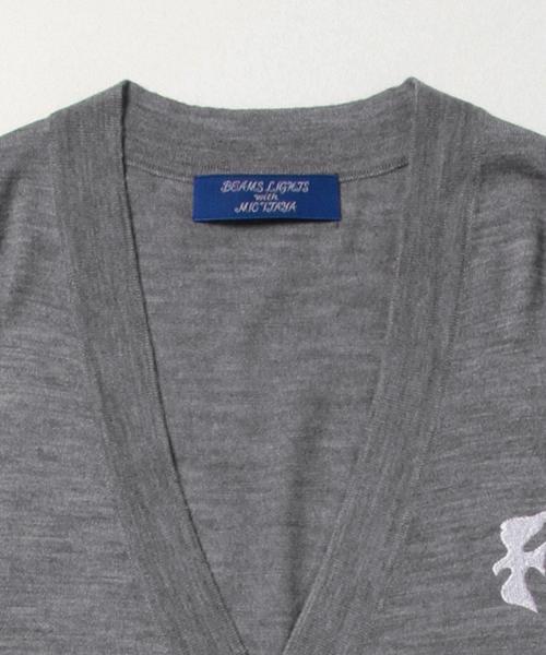 BEAMS LIGHTS Men's（ビームスライツ メンズ）の「BEAMS LIGHTS with MIC*ITAYA / 別注 刺繍カーディガン（カーディガン/ボレロ・メンズ・ネイビー/グレー・LARGE/SMALL/X-LARGE/MEDIUM）」の4枚目の写真