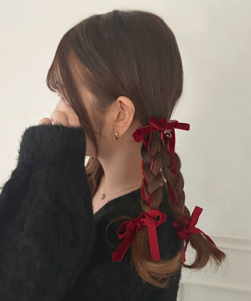 apres jour×ARIAZ】ロングリボンヘアクリップ2SET（バレッタ/ヘア 
