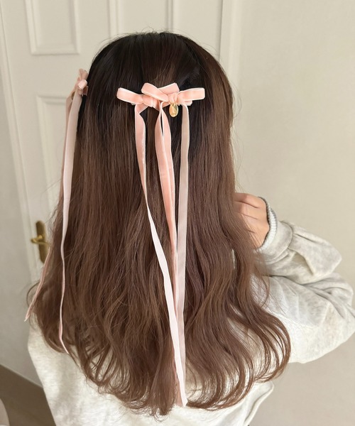 apres jour×ARIAZ】ロングリボンヘアクリップ2SET（バレッタ/ヘア