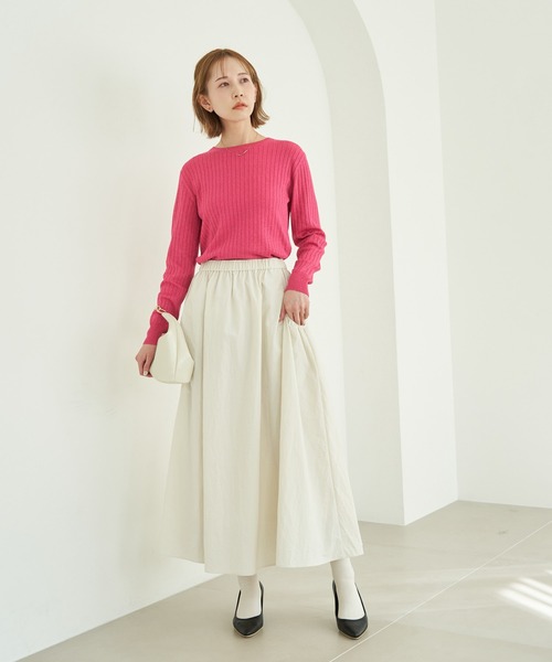 ROPE' PICNIC（ロペピクニック）の「ラメワイドリブニットプルオーバー（ニット/セーター・レディース・ライトグレー/チャコールグレー/ピンク/ベージュ・38）」の6枚目の写真