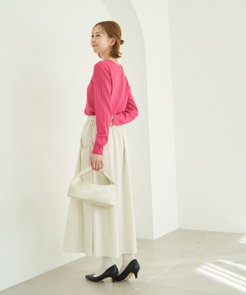 ROPE' PICNIC（ロペピクニック）の「ラメワイドリブニットプルオーバー（ニット/セーター・レディース・ライトグレー/チャコールグレー/ピンク/ベージュ・38）」の7枚目の写真