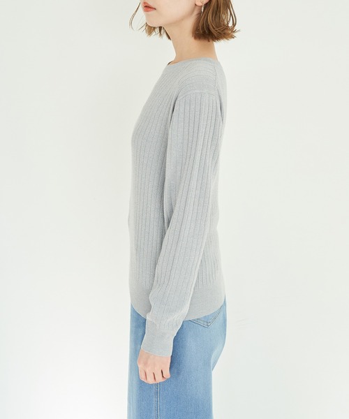 ROPE' PICNIC（ロペピクニック）の「ラメワイドリブニットプルオーバー（ニット/セーター・レディース・ライトグレー/チャコールグレー/ピンク/ベージュ・38）」の11枚目の写真