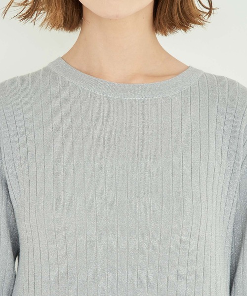ROPE' PICNIC（ロペピクニック）の「ラメワイドリブニットプルオーバー（ニット/セーター・レディース・ライトグレー/チャコールグレー/ピンク/ベージュ・38）」の13枚目の写真
