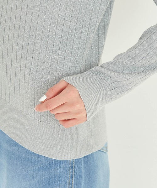 ROPE' PICNIC（ロペピクニック）の「ラメワイドリブニットプルオーバー（ニット/セーター・レディース・ライトグレー/チャコールグレー/ピンク/ベージュ・38）」の15枚目の写真