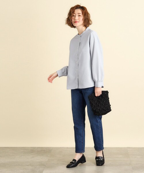 grove（グローブ）の「◆着回しの効く嬉しいセットアイテム ニットベスト×前開きシャツ（ベスト・レディース・ネイビー/ライトグレー/ホワイト系・02/03/01/04/05）」の15枚目の写真