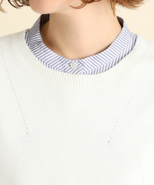 grove（グローブ）の「◆着回しの効く嬉しいセットアイテム ニットベスト×前開きシャツ（ベスト・レディース・ネイビー/ライトグレー/ホワイト系・02/03/01/04/05）」の10枚目の写真