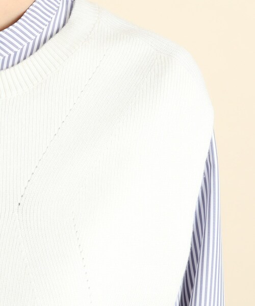grove（グローブ）の「◆着回しの効く嬉しいセットアイテム ニットベスト×前開きシャツ（ベスト・レディース・ネイビー/ライトグレー/ホワイト系・02/03/01/04/05）」の9枚目の写真