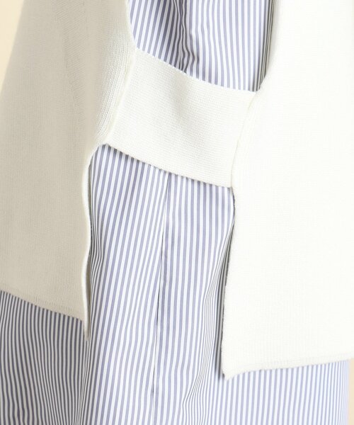 grove（グローブ）の「◆着回しの効く嬉しいセットアイテム ニットベスト×前開きシャツ（ベスト・レディース・ネイビー/ライトグレー/ホワイト系・02/03/01/04/05）」の8枚目の写真
