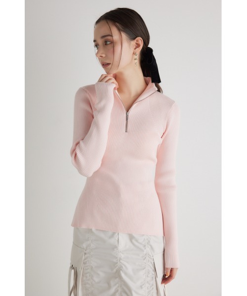 トップス rwa rienda（リエンダ）の「ウォッシャブルハーフジップニットトップス