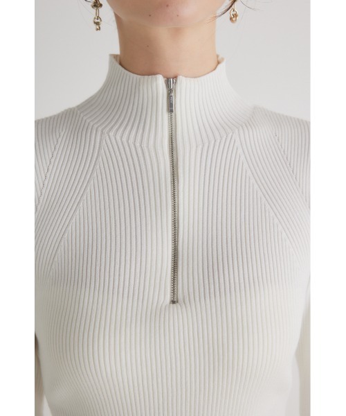 rienda（リエンダ）の「ウォッシャブルハーフジップニットトップス