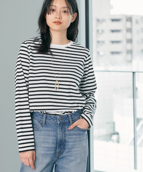 AMERICAN HOLIC(アメリカンホリック)の「Daily! 抗菌防臭クルーネックカットプルオーバー(Tシャツ/カットソー・レディース・ピンク系その他/ブルー系その他/オフホワイト/ブラック系その他4・M/S/L)」の5枚目の写真