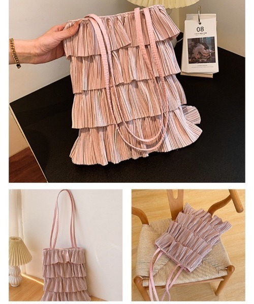 sakishimatokyo（サキシマトーキョー）の「シャイニープリーツトートBAG（ショルダーバッグ・レディース・ピンク/ホワイト/ブラック・FREE）」の9枚目の写真
