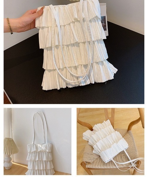 sakishimatokyo（サキシマトーキョー）の「シャイニープリーツトートBAG（ショルダーバッグ・レディース・ピンク/ホワイト/ブラック・FREE）」の10枚目の写真