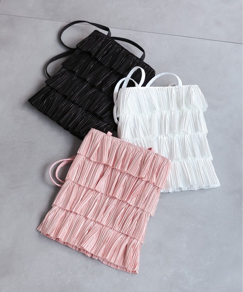 sakishimatokyo（サキシマトーキョー）の「シャイニープリーツトートBAG（ショルダーバッグ・レディース・ピンク/ホワイト/ブラック・FREE）」の8枚目の写真