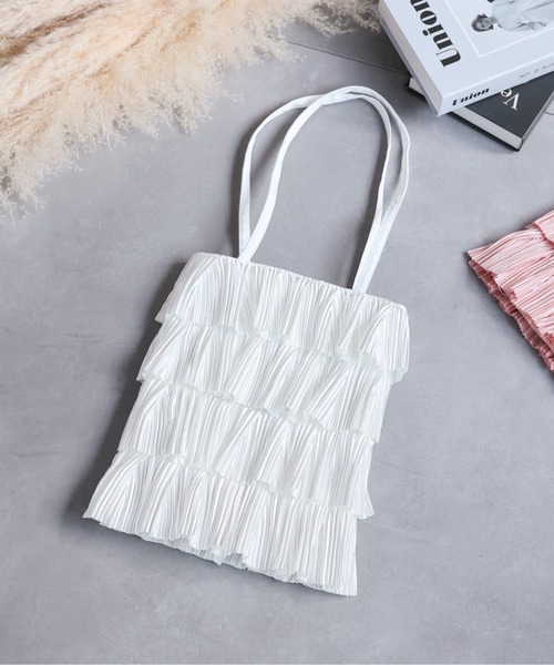 sakishimatokyo（サキシマトーキョー）の「シャイニープリーツトートBAG（ショルダーバッグ・レディース・ピンク/ホワイト/ブラック・FREE）」の4枚目の写真