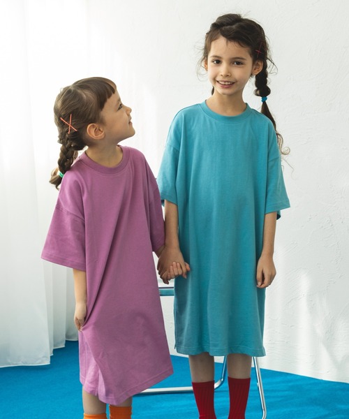 pairmanon（ペアマノン）の「バックプリントTシャツワンピース（ワンピース・キッズ・ブルー/ライトピンク/イエロー系その他/パープル・140/100/130/150/90/120/110）」の19枚目の写真