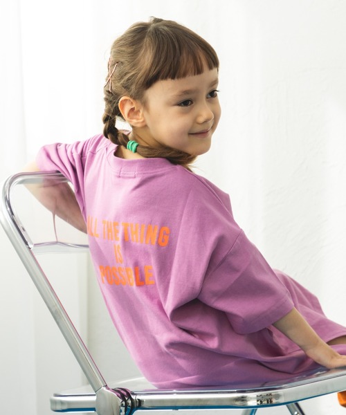 pairmanon（ペアマノン）の「バックプリントTシャツワンピース（ワンピース・キッズ・ブルー/ライトピンク/イエロー系その他/パープル・140/100/130/150/90/120/110）」の15枚目の写真