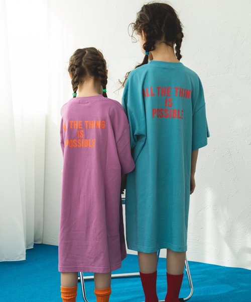pairmanon（ペアマノン）の「バックプリントTシャツワンピース（ワンピース・キッズ・ブルー/ライトピンク/イエロー系その他/パープル・140/100/130/150/90/120/110）」の14枚目の写真