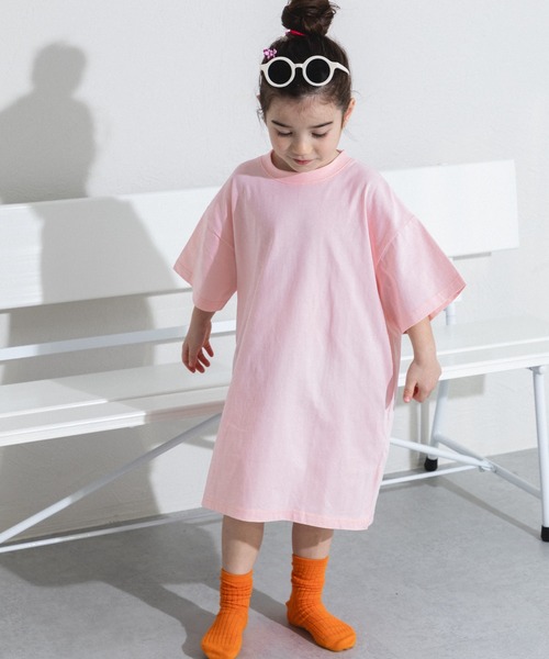 pairmanon（ペアマノン）の「バックプリントTシャツワンピース（ワンピース・キッズ・ブルー/ライトピンク/イエロー系その他/パープル・140/100/130/150/90/120/110）」の6枚目の写真