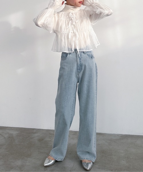 EPIMI E'PIMMY（エピミエピミー）の「2WAYオーガンシアーシャーリングブラウス（シャツ/ブラウス・レディース・ブラック/ピンクベージュ/オフホワイト/ブルー・MEDIUM）」の13枚目の写真