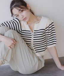 mysty woman | ジップリブニットプルオーバー 110468(ニット/セーター)