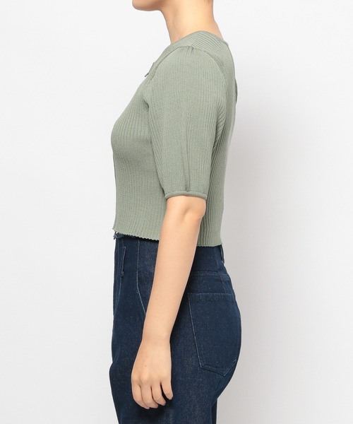 mysty woman（ミスティウーマン）の「ジップリブニットプルオーバー　110468（ニット/セーター・レディース・オフホワイト/ブラック/ホワイト系その他/ライトカーキ・FREE）」の16枚目の写真