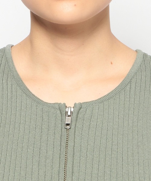 mysty woman（ミスティウーマン）の「ジップリブニットプルオーバー　110468（ニット/セーター・レディース・オフホワイト/ブラック/ホワイト系その他/ライトカーキ・FREE）」の19枚目の写真