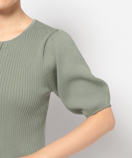 mysty woman（ミスティウーマン）の「ジップリブニットプルオーバー　110468（ニット/セーター・レディース・オフホワイト/ブラック/ホワイト系その他/ライトカーキ・FREE）」の20枚目の写真