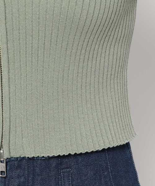 mysty woman（ミスティウーマン）の「ジップリブニットプルオーバー　110468（ニット/セーター・レディース・オフホワイト/ブラック/ホワイト系その他/ライトカーキ・FREE）」の21枚目の写真