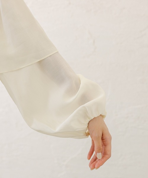 mystic（ミスティック）の「【3色展開】レイヤードフリルブラウス（シャツ/ブラウス・レディース・ブラック/グリーン/アイボリー・FREE）」の9枚目の写真