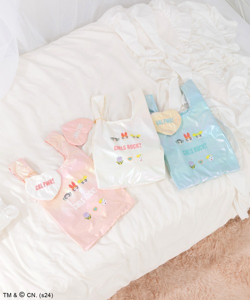 ACCOMMODE（アコモデ）の「パワーパフ ガールズ　オーロラマルシェバッグ（エコバッグ/サブバッグ・レディース・ライトブルー/ホワイト/ピンク・FREE）」の11枚目の写真