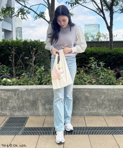 ACCOMMODE（アコモデ）の「パワーパフ ガールズ　オーロラマルシェバッグ（エコバッグ/サブバッグ・レディース・ライトブルー/ホワイト/ピンク・FREE）」の5枚目の写真