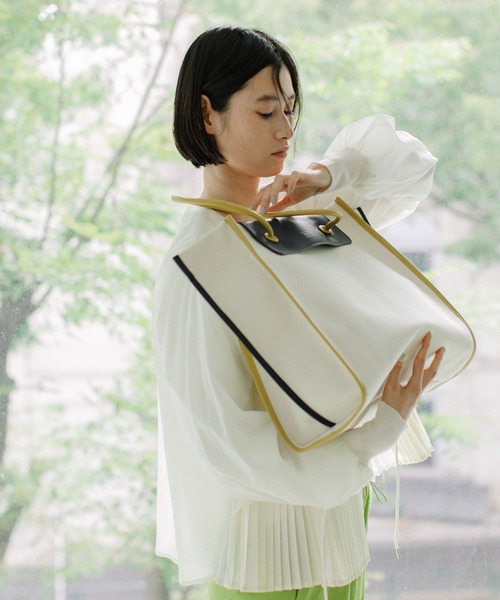 MARECHAL TERRE（マルシャルテル）の「キャンバス トートバッグ（ショルダーバッグ・レディース・ブルー/アイボリー/ブラック/ベージュ・MEDIUM）」の13枚目の写真