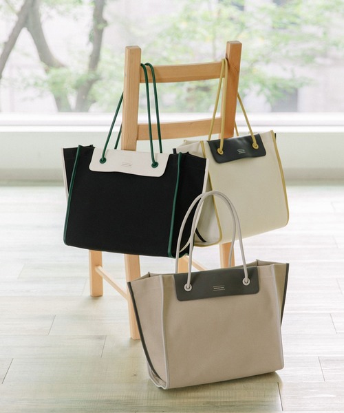 MARECHAL TERRE（マルシャルテル）の「キャンバス トートバッグ（ショルダーバッグ・レディース・ブルー/アイボリー/ブラック/ベージュ・MEDIUM）」の12枚目の写真