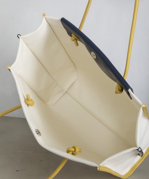 MARECHAL TERRE（マルシャルテル）の「キャンバス トートバッグ（ショルダーバッグ・レディース・ブルー/アイボリー/ブラック/ベージュ・MEDIUM）」の9枚目の写真