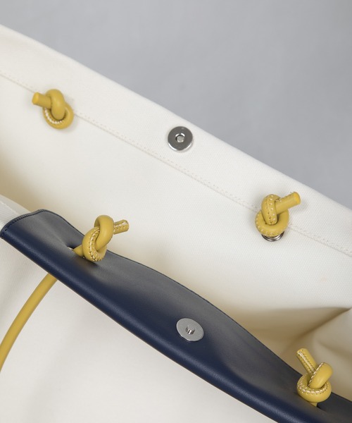 MARECHAL TERRE（マルシャルテル）の「キャンバス トートバッグ（ショルダーバッグ・レディース・ブルー/アイボリー/ブラック/ベージュ・MEDIUM）」の8枚目の写真