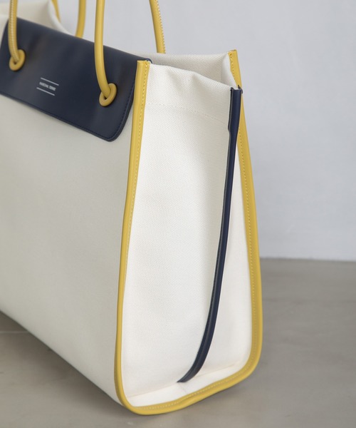 MARECHAL TERRE（マルシャルテル）の「キャンバス トートバッグ（ショルダーバッグ・レディース・ブルー/アイボリー/ブラック/ベージュ・MEDIUM）」の7枚目の写真
