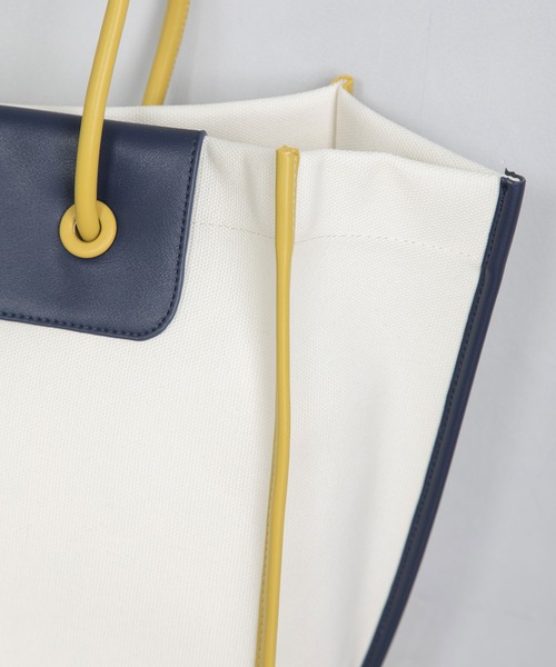 MARECHAL TERRE（マルシャルテル）の「キャンバス トートバッグ（ショルダーバッグ・レディース・ブルー/アイボリー/ブラック/ベージュ・MEDIUM）」の6枚目の写真