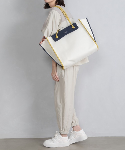 MARECHAL TERRE（マルシャルテル）の「キャンバス トートバッグ（ショルダーバッグ・レディース・ブルー/アイボリー/ブラック/ベージュ・MEDIUM）」の18枚目の写真