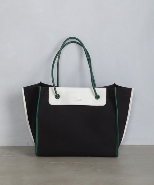 MARECHAL TERRE（マルシャルテル）の「キャンバス トートバッグ（ショルダーバッグ・レディース・ブルー/アイボリー/ブラック/ベージュ・MEDIUM）」の17枚目の写真